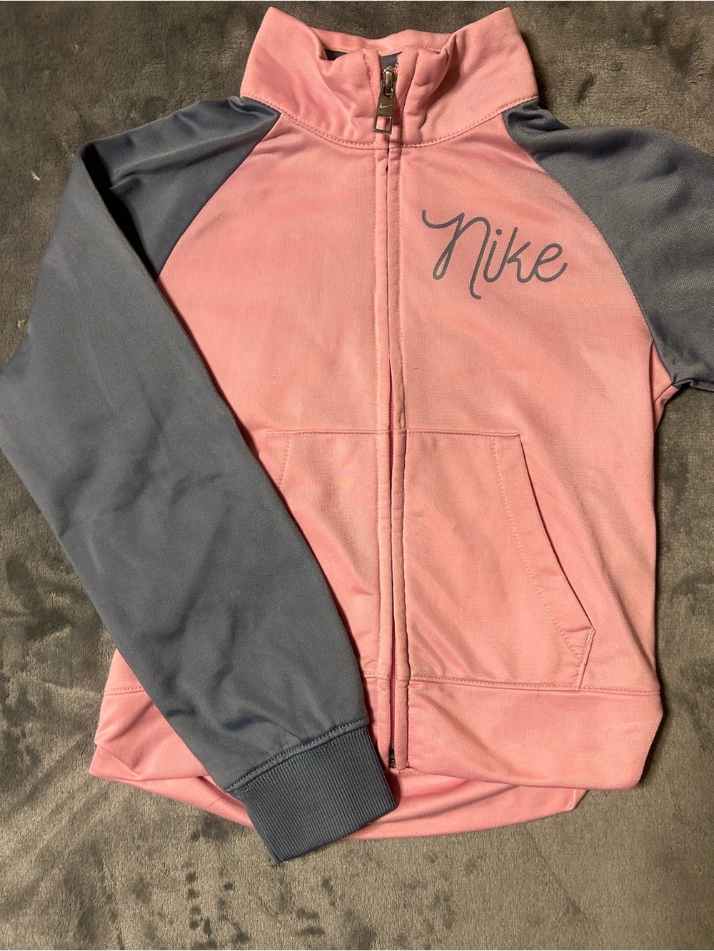 Nike Pink and Gray Full-Zip Kids Jacket